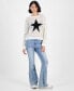 Фото #2 товара Juniors' Long-Sleeve Mesh Star Sweater