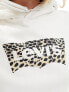 Levi's hoodie with leopard print batwing logo in cream M - фото #5