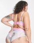 Фото #2 товара ASOS DESIGN Curve Betty cotton high waist brief in pastel animal