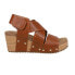 Фото #1 товара Corkys Guilty Pleasure Perforated Studded Wedge Strappy Womens Brown Casual San