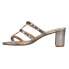 VANELi Mayda Studded Block Heels Womens Gold Dress Sandals 305314
