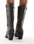 Glamorous western knee boots in Grey