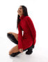 Фото #2 товара Missyempire exclusive cable knit roll neck mini jumper dress in red