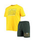 Men's Green, Gold Oakland Athletics Meter T-shirt and Shorts Sleep Set