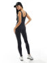 Фото #5 товара Miss Selfridge seamless rib unitard in washed grey