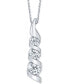 ფოტო #1 პროდუქტის Diamond Three Stone 18" Pendant Necklace (1 ct. t.w.) in 14k White Gold