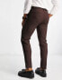 ASOS DESIGN slim tuxedo suit trousers in brown