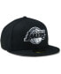 Фото #2 товара Men's Black Los Angeles Lakers Black White Logo 59Fifty Fitted Hat