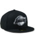 ფოტო #2 პროდუქტის Men's Black Los Angeles Lakers Black White Logo 59Fifty Fitted Hat