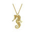 Фото #2 товара Swarovski crystal Swarovski Imitation Pearls, Seahorse, Blue, Gold-Tone Idyllia Pendant Necklace