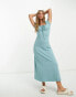 Фото #4 товара ASOS DESIGN cap sleeve ruched midi tea dress in dusty blue