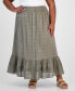 ფოტო #1 პროდუქტის Trendy Plus Size Printed Button-Front Maxi Skirt