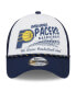 Фото #3 товара Men's White, Navy Indiana Pacers 2024 NBA All-Star Game Burnout Print A-Frame 9FORTY Trucker Hat