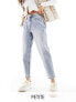 Фото #1 товара Miss Selfridge Petite mom high waist jean in light acid wash blue