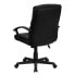 Фото #2 товара Mid-Back Black Leather Swivel Task Chair With Arms