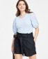 Women's Knit Elbow-Sleeve Top, Created for Macy's