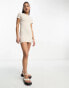 Pull&Bear t-shirt mini dress in beige Бежевый, L - EU 40 - фото #1