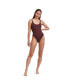 ფოტო #1 პროდუქტის Women's Solid Textured Scoop neck one piece swimsuit with low U back