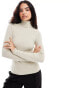 Calvin Klein Jeans Slim Ribbed Roll Neck Jumper in Pelican