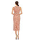 Women's Sequined, High Neck, Sleeveless Sheath Midi Dress