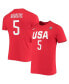 Фото #2 товара Women's Seimone Augustus USA Basketball Red Name and Number Performance T-shirt