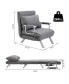 Small Futon Couch with Comfortable Fold Down Bed for Guests, Light Grey