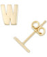 ფოტო #10 პროდუქტის Initial Stud Earrings in 10k Gold