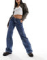 Lioness seam detail wide leg jeans in blue wash