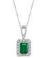 Фото #6 товара EFFY Collection eFFY® Emerald (2-1/5 ct. t.w.) & Diamond (1/4 ct. t.w.) 18" Pendant Necklace in 14k White Gold (Also Available in 14k Yellow Gold)