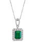 EFFY® Emerald (2-1/5 ct. t.w.) & Diamond (1/4 ct. t.w.) 18" Pendant Necklace in 14k White Gold (Also Available in 14k Yellow Gold)