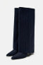 Фото #5 товара Сапоги на каблуке из ткани ZARA Fabric Knee-High Boots