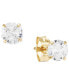 2-Pc. Set Cubic Zirconia Stud & Crimped Hoop Earrings in 10k Gold