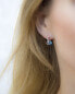 Dazzling silver earrings with turquoise zircon AGUC2692-T