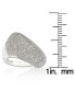 ფოტო #2 პროდუქტის Suzy Levian Sterling Silver Cubic Zirconia Pave Diagonal Puff Ring