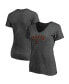 ფოტო #1 პროდუქტის Women's Heathered Charcoal San Francisco Giants Team Logo Lockup V-Neck T-shirt