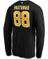 Фото #3 товара Men's David Pastrnak Black Boston Bruins Authentic Stack Name and Number Long Sleeve T-shirt