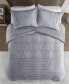 Фото #3 товара CLOSEOUT! Maddox 3 Piece Striated Cationic Dyed Oversized Duvet Cover Set with Pleats, King/California King