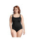 ფოტო #1 პროდუქტის Plus Size Square Neck Underwire Tankini Swimsuit Top Adjustable Straps