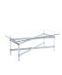 Фото #7 товара Silver Stainless Steel Coffee Table With Acrylic Frame And Clear Glass Top