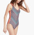 Фото #2 товара Lucky Brand Mosaic One Piece Halter Soft Cups Strappy Sides Multi Color Size XS