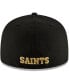 Men's Black New Orleans Saints Omaha Throwback 59FIFTY Fitted Hat