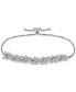 ფოტო #1 პროდუქტის Cubic Zirconia Feathered Bolo Bracelet in Sterling Silver, Created for Macy's