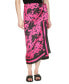 Фото #1 товара Women's Lush Palm-Print Faux-Wrap Midi Skirt