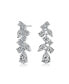 Фото #1 товара Sterling Silver with Rhodium Plated Clear Pear with Marquise and Round Cubic Zirconia Accent Dangle Earrings