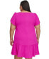 ფოტო #2 პროდუქტის Plus Size Tulip-Sleeve Ruffled-Hem Shift Dress