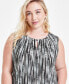 ფოტო #3 პროდუქტის Plus Size Printed Sleeveless Shell Top