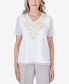 Фото #1 товара Petite Charleston Embroidered Cut Out Sleeve Top