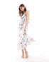 Фото #1 товара & Other Stories double strap midaxi dress in bright floral print