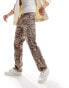 Karl Kani signature straight leg cargo trousers in brown paisley ripstop