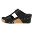 Corkys Taboo Studded Embossed Wedge Womens Black Casual Sandals 41-0262-BLCK